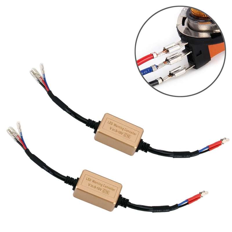 2 PCS H15 LED Headlight Canbus Error Free Computer Warning Canceller Resistor Decoders Anti-Flick...