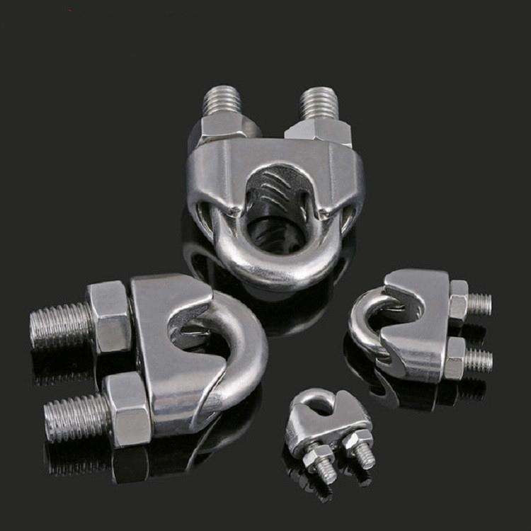 2 PCS Stainless Steel Clip U-shaped Wire Rope Card Head Rope Wire Rope Rolling Head Buckle, Speci...