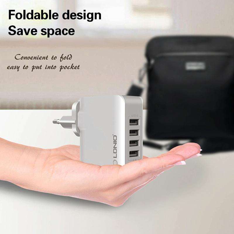 LDNIO A4403 4.4A 4 x USB Ports Smart Travel Charger, UK Plug