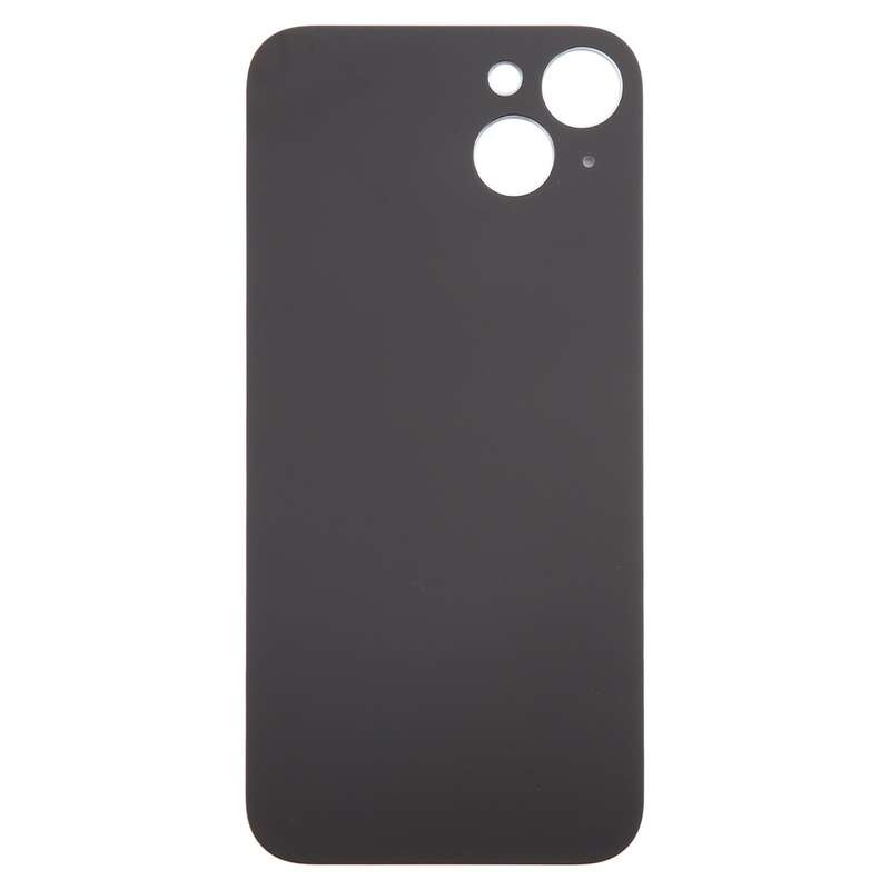 For iPhone 15 Plus Easy Replacement Big Camera Hole Glass Back Battery Cover(Black)
