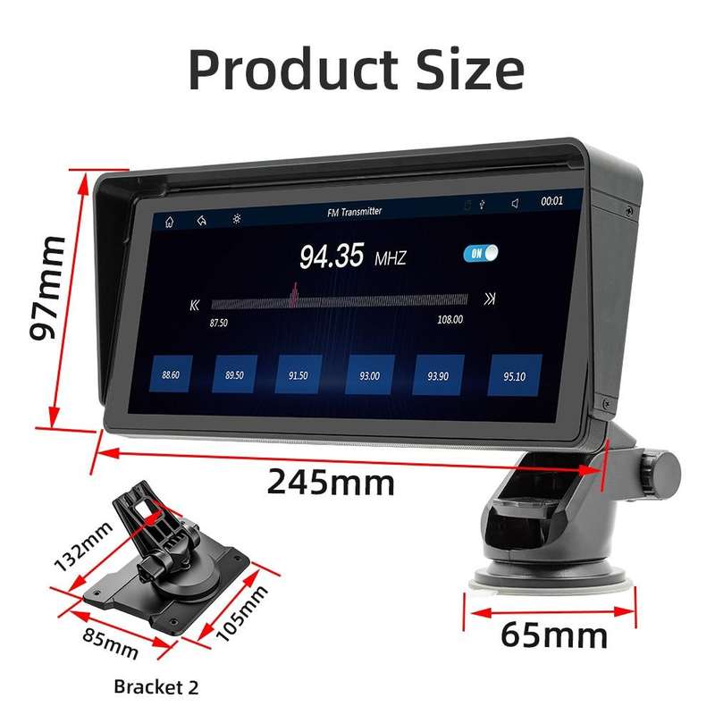 B5313 10.26 inch Portable Car MP5 Player Support CarPlay / Android Auto(Black)