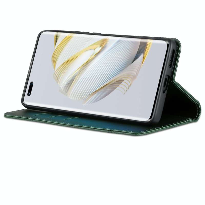 For Huawei nova 10 Pro AZNS Magnetic Calf Texture Flip Leather Phone Case(Dark Green)
