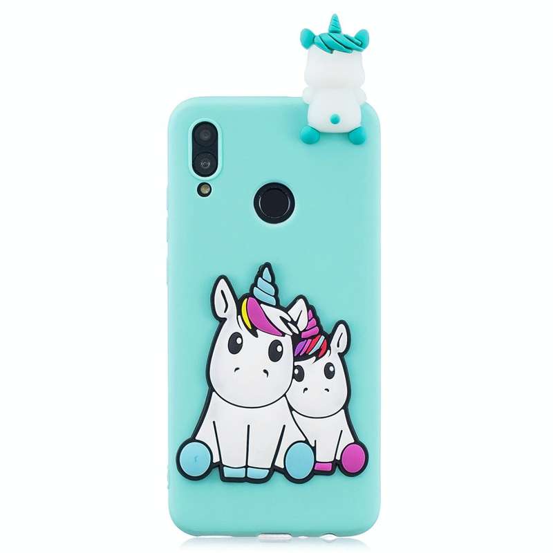 For Huawei Honor 10 Lite 3D Cartoon Pattern Shockproof TPU Protective Case(Couple Unicorn)