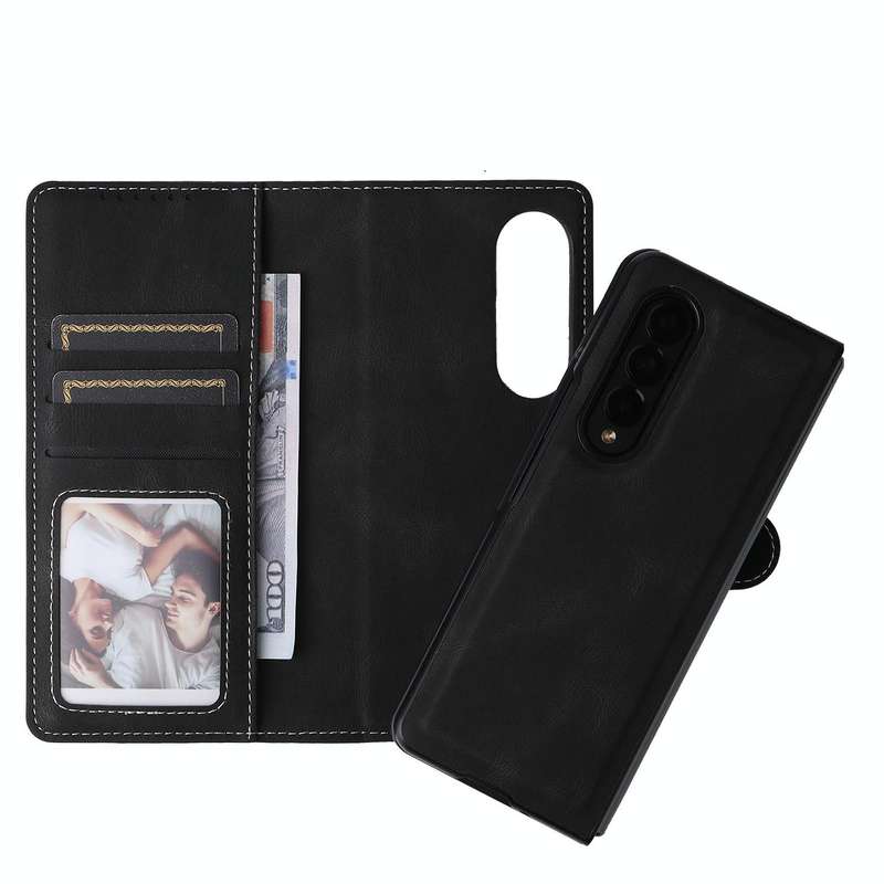 For Samsung Galaxy Z Fold4 5G Detachable Leather Folding Phone Case(Black)
