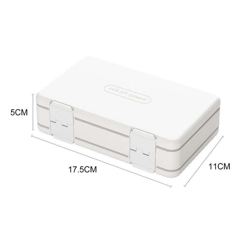 24 Grid Large Capacity Sealing Pills Case 3 Times A Day 7 Day Medicine Organizer Box(White)