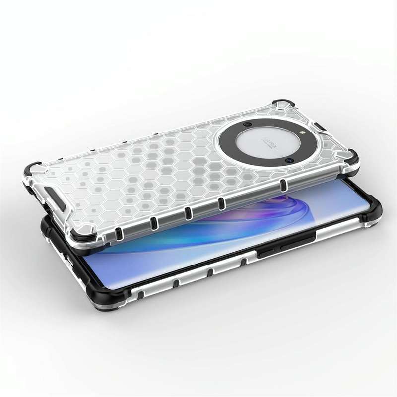 For Honor X9A Shockproof Honeycomb Phone Case(Black)