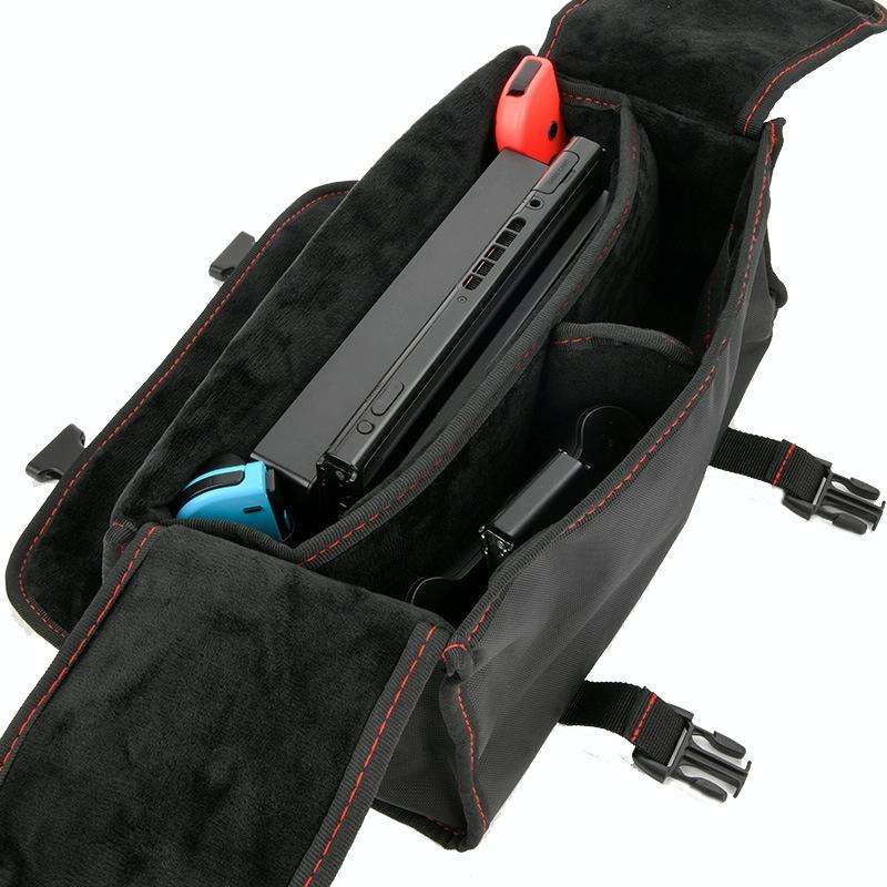 For Nintendo Switch Game Console Storage Bag PU Handbag Carrying Bag(Black)