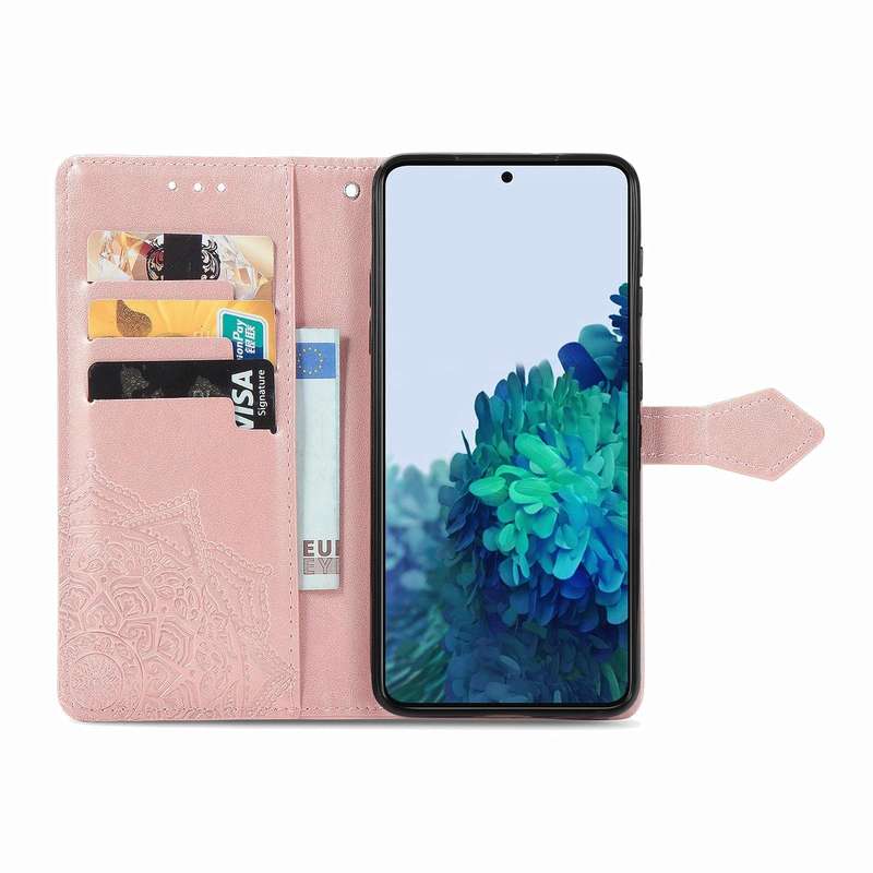 For Samsung Galaxy S22 5G Mandala Flower Embossed Horizontal Flip Leather Case with Holder & Card...