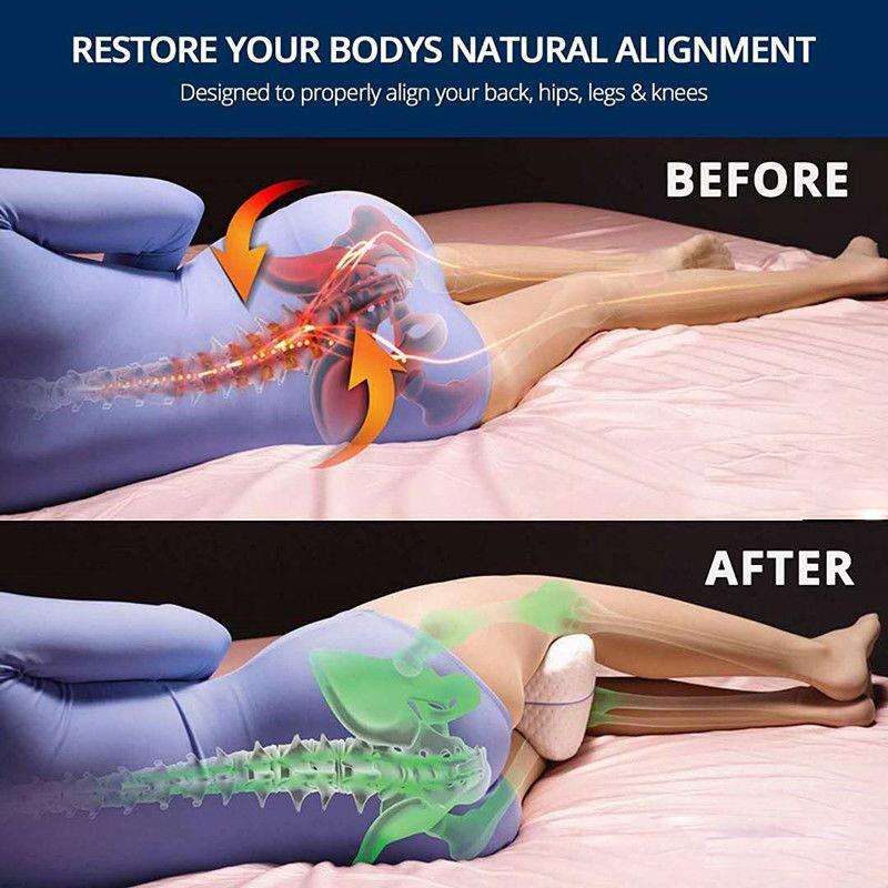 Body Memory Cotton Leg Pillow Sleeping Orthopedic Sciatica Back Hip Joint for Pain Relief(White I...