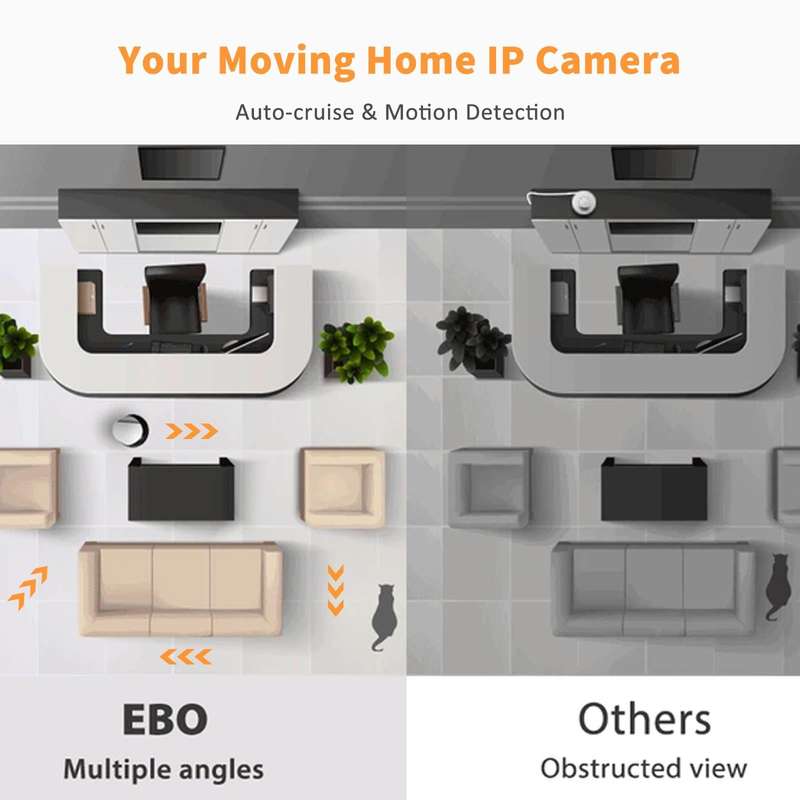 EBO SE 1080P HD Smart Home Companion Robot Remote Monitoring Camera, Support Infrared Night Visio...