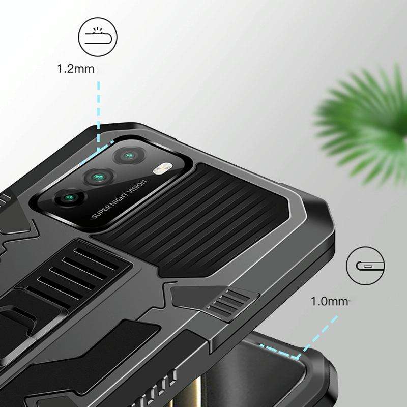 For Xiaomi Poco M3 Vanguard Warrior All Inclusive Double-color Shockproof TPU + PC Protective Cas...