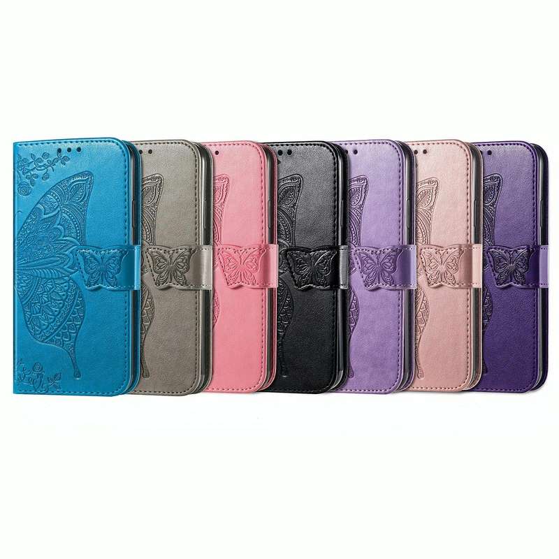 For OPPO A77 Butterfly Love Flower Embossed Flip Leather Phone Case(Rose Gold)