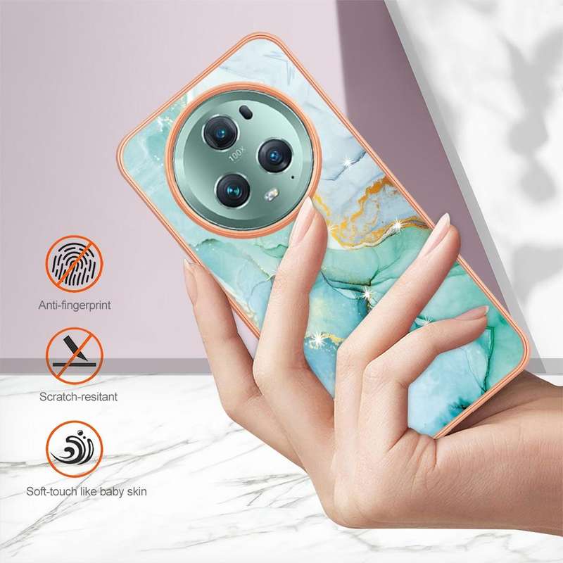 For Honor X9a/Magic5 Lite Electroplating Marble Dual-side IMD Phone Case(Green 003)