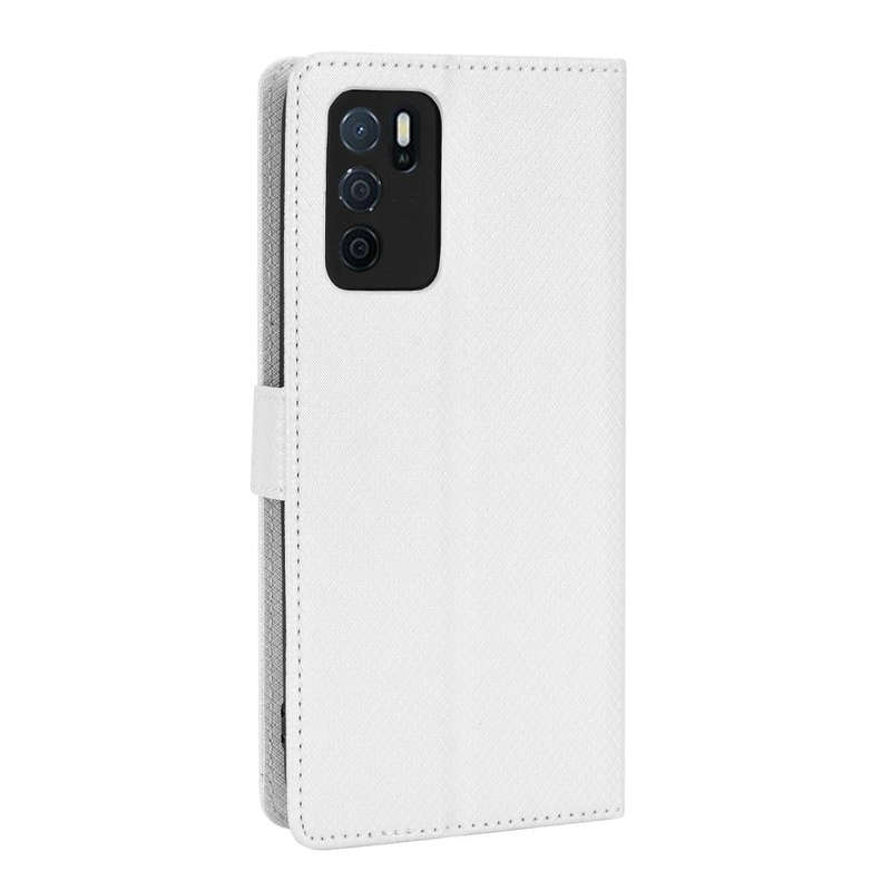 For OPPO A16 / A16s Diamond Texture Leather Phone Case(White)
