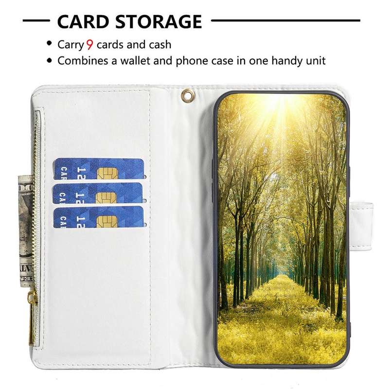 For Samsung Galaxy S22 Ultra 5G Diamond Lattice Zipper Wallet Leather Flip Phone Case(White)