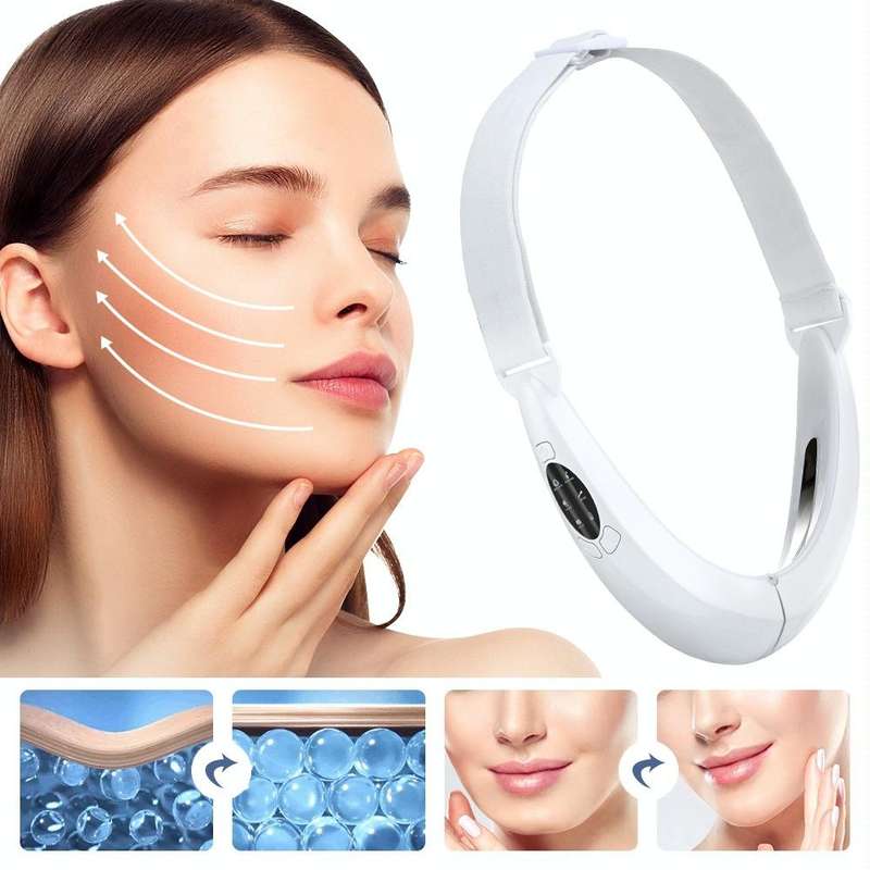 106892 EMS Microcurrent Red and Blue Light Massage Face-Lifting Instrument(White)
