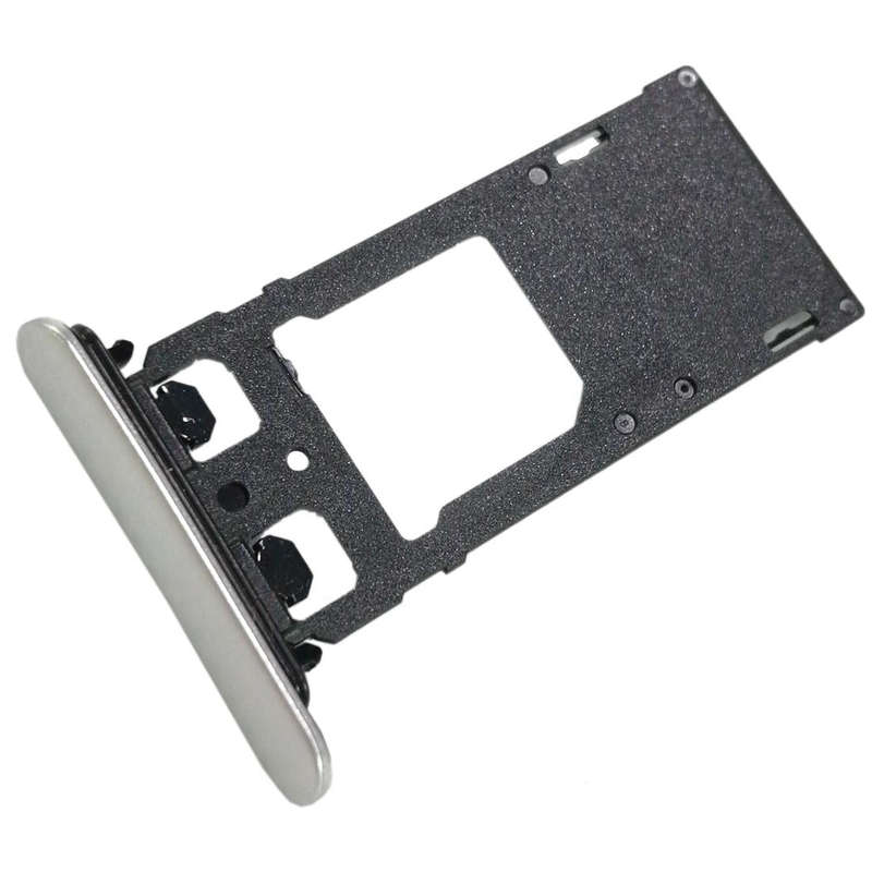 SIM1 Card Tray + SIM2 Card / Micro SD Card Tray for Sony Xperia XZ(Silver)