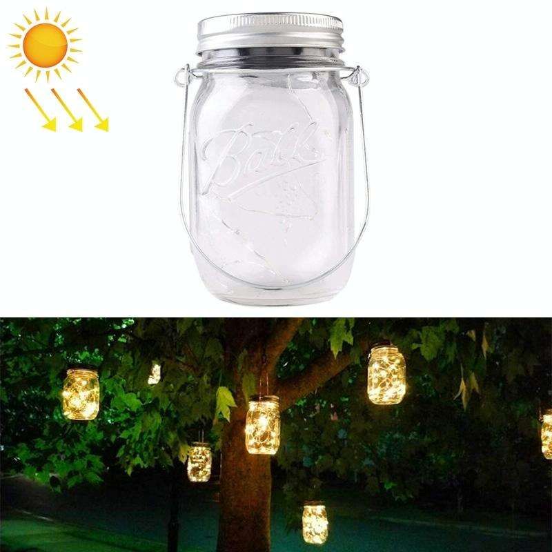 10 LEDs Solar Energy Mason Bottle Cap Pendent Lamp Outdoor Decoration Garden Light, Not Include B...