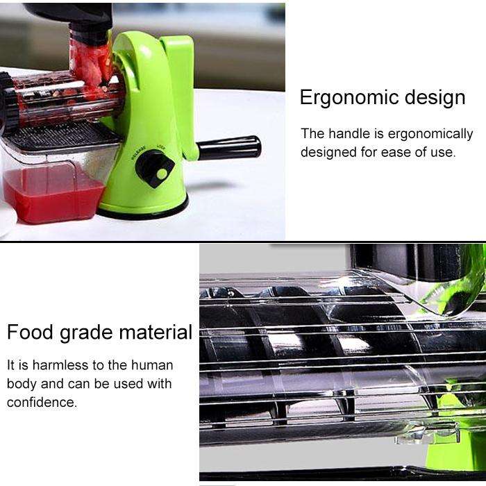 Multifunction Home Manual Juicer Apple Orange Wheatgrass Portable DIY Juicer(White)