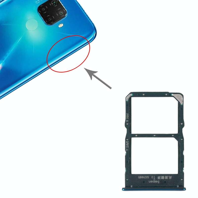 SIM Card Tray + NM Card Tray for Huawei Mate 30 Lite (Green)
