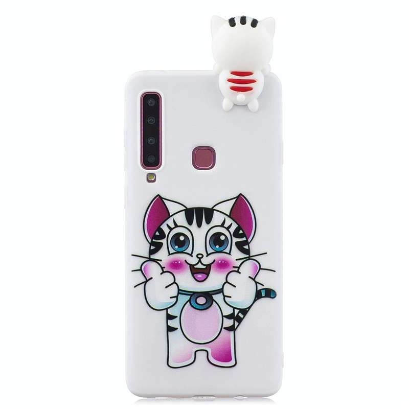 For Galaxy A9 (2018) Shockproof Cartoon TPU Protective Case(Cat)