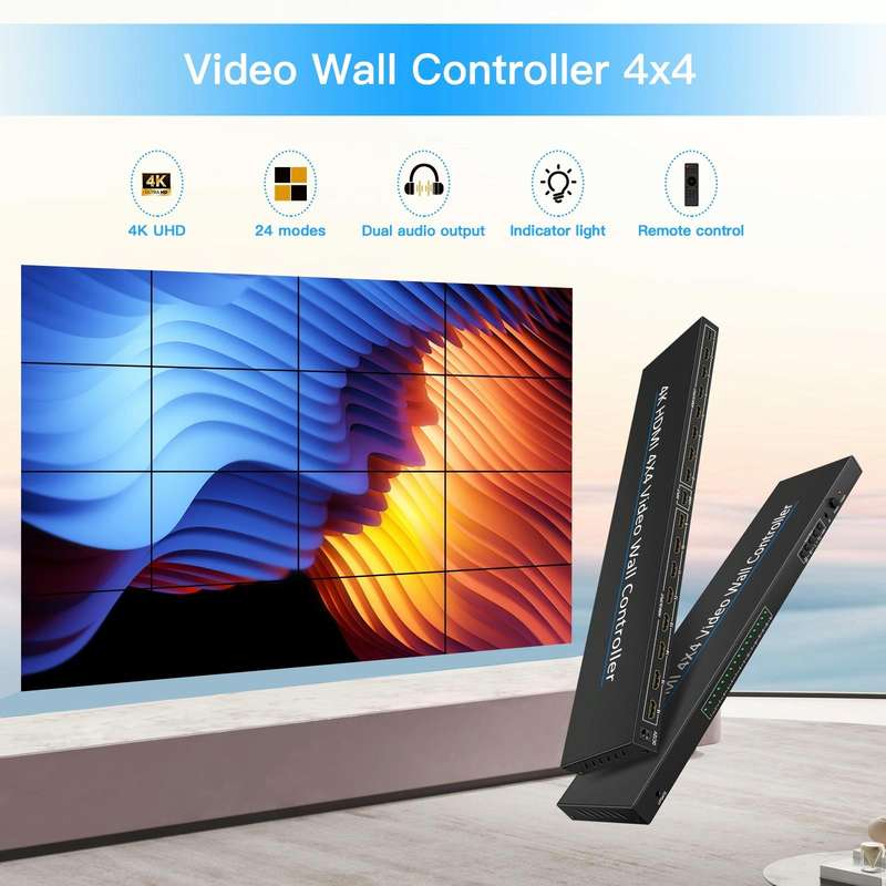 NK-H44 4K Ultra HD 4X4 HDMI Video Wall Controller Multi-screen Splicing Processor (US Plug)