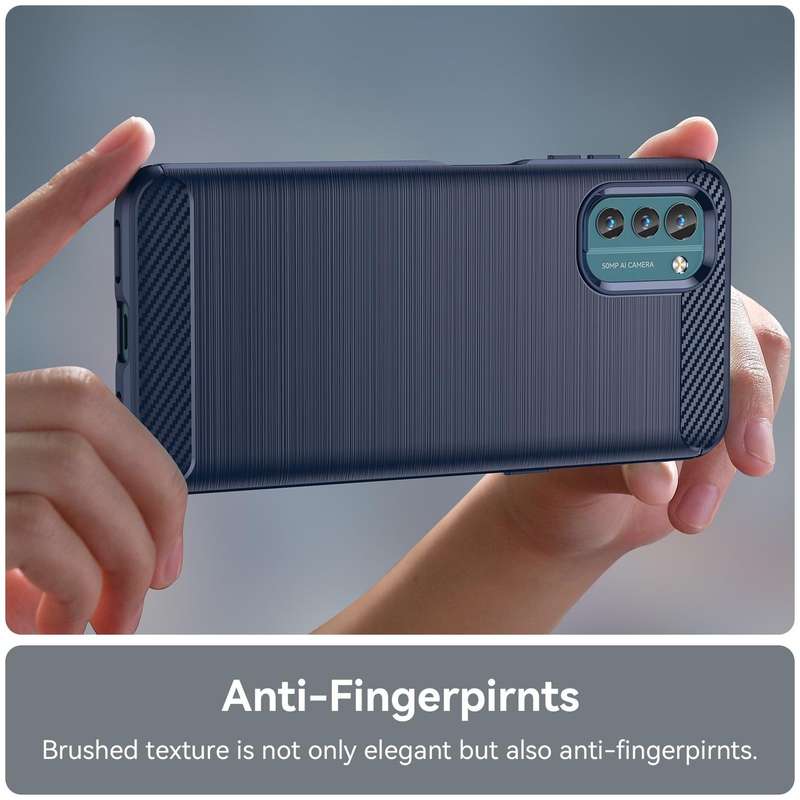 For Nokia G21 Brushed Texture Carbon Fiber TPU Phone Case(Blue)