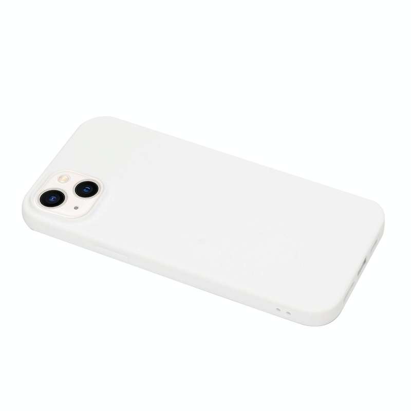 For iPhone 14 Solid Color Frosted Silicone Phone Case(White)