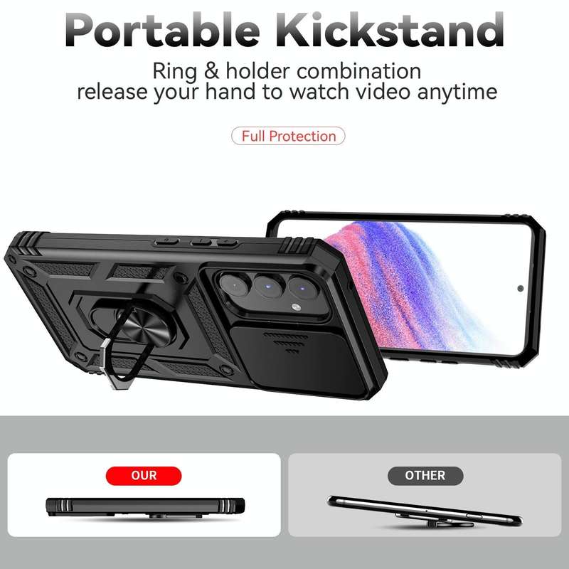 For Samsung Galaxy A54 5G Sliding Camshield Holder Phone Case(Black)