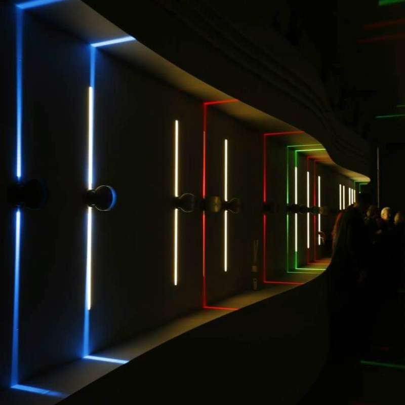 Black LED Door Frame Corridor Window Wall Spotlight(Warm Light)