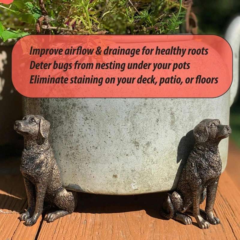 3pcs/set Flower Pot Feet Stand Animal Shape Resin Plant Pots Risers Pad(Rabbit)