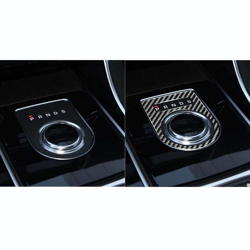 Car Carbon Fiber Gearshift Knob Decorative Stickers for Jaguar F-PACE X761 XE X760 XF X260 XJ 201...