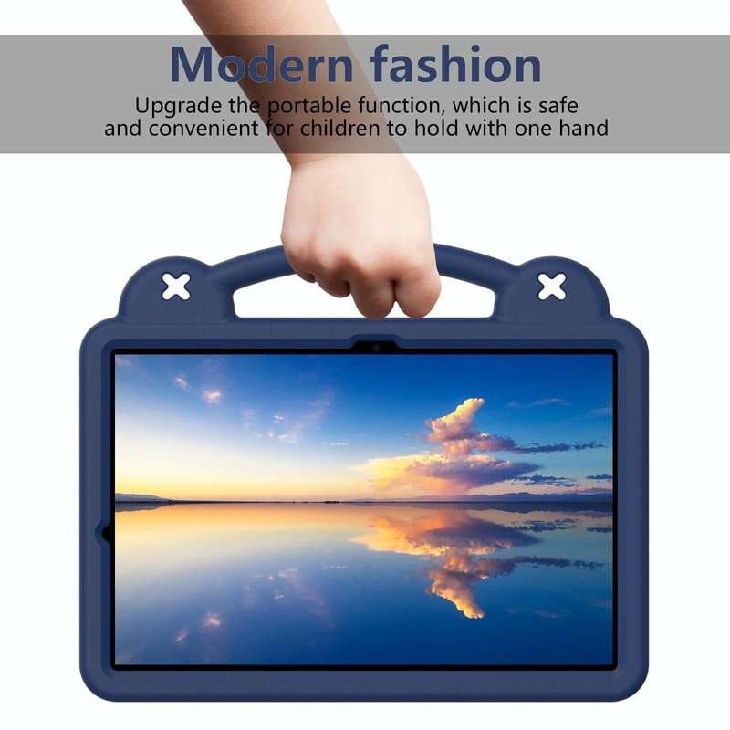 For Samsung Galaxy Tab S9 FE+ 12.4 X610N Handle Kickstand Children EVA Shockproof Tablet Case(Nav...