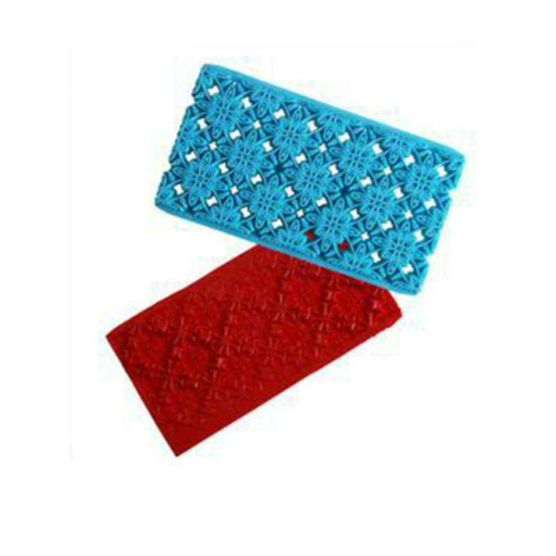 2 PCS Cake Fondant Tool Heart Shaped Diamond Texture Plaid Overpass Quyi Seal Printing Mould(Smal...