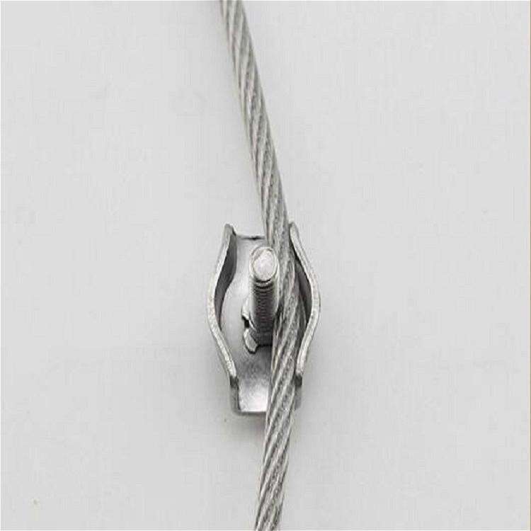 5 PCS 304 Stainless Steel Plate Single Clip Double Clamp Wire Rope Clamp, Specification:M2, Style...