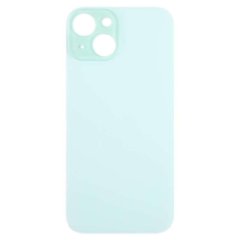 For iPhone 15 Easy Replacement Big Camera Hole Glass Back Battery Cover(Green)