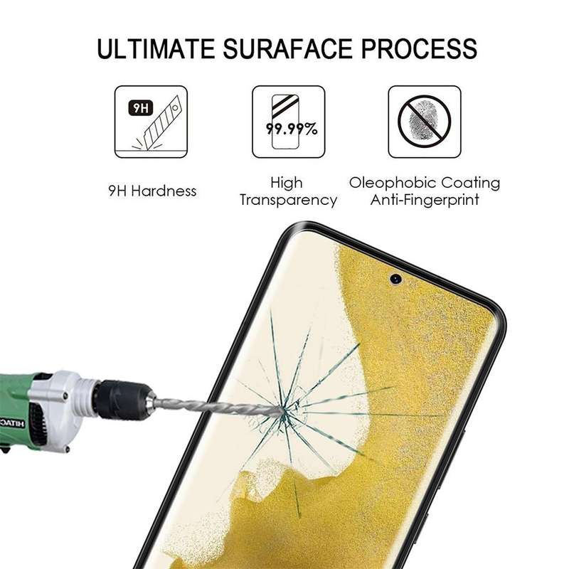 For Samsung Galaxy S22 5G 2pcs 3D Curved Edge Full Screen Tempered Glass Film with 2pcs Lens Prot...