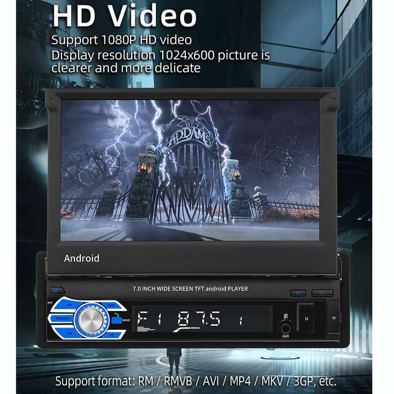 HD 7 inch Single Din Car Android Player GPS Navigation Bluetooth Touch Stereo Radio, Support Mirr...