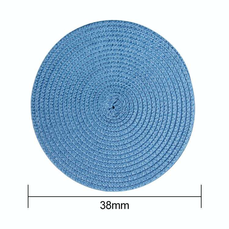 PP Environmentally Friendly Hand-woven Placemat Insulation Mat Decoration, Size:38cm(Black)