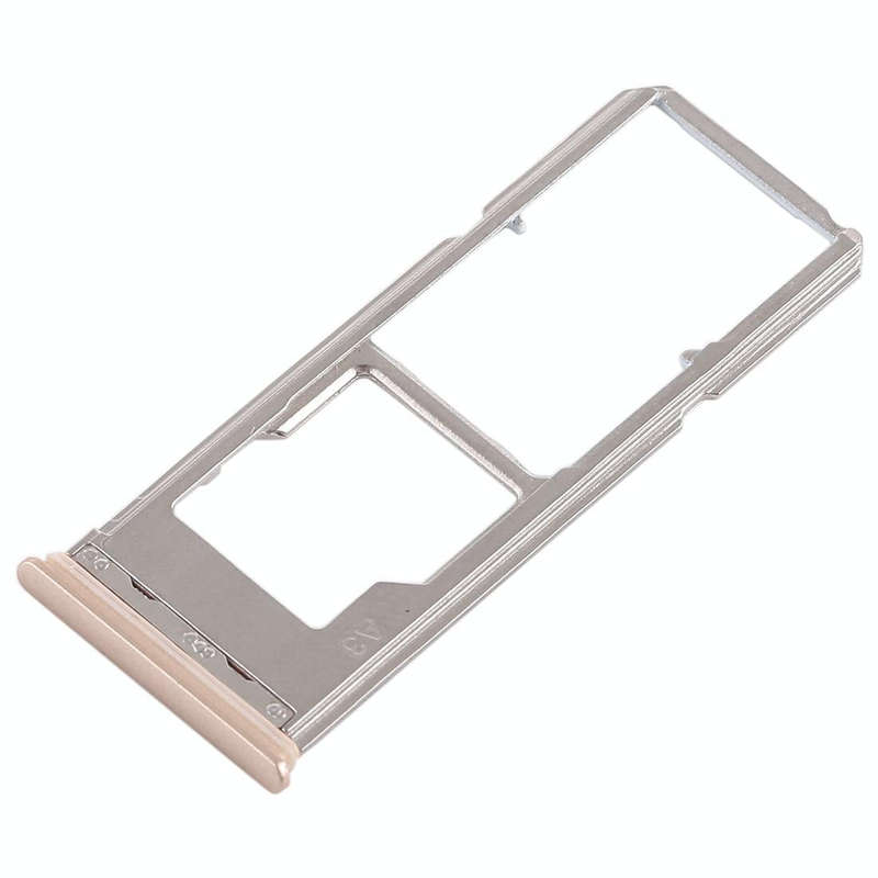 For Vivo Y53 2 x SIM Card Tray + Micro SD Card Tray (Gold)