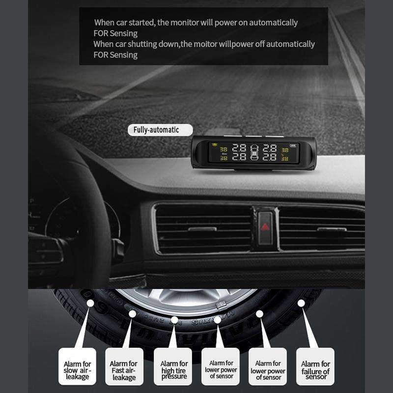 YB-Q0248 Universal Car Wireless Solar External Tire Pressure Monitor Detector