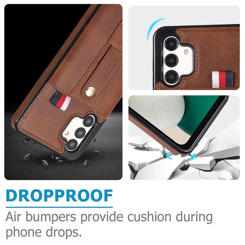 For Samsung Galaxy A73 5G Wristband Kickstand Wallet Leather Phone Case(Brown)