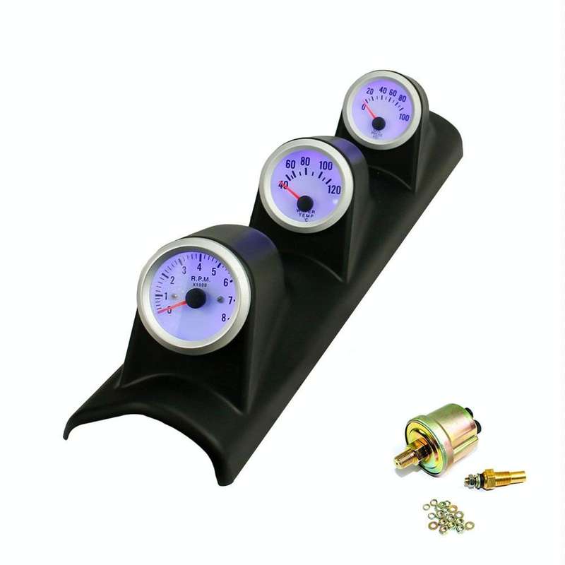 Car Modified 3 in 1 Tachometer Water Temperature Gauge Oil Pressure Gauge, with Left-hand Drive T...