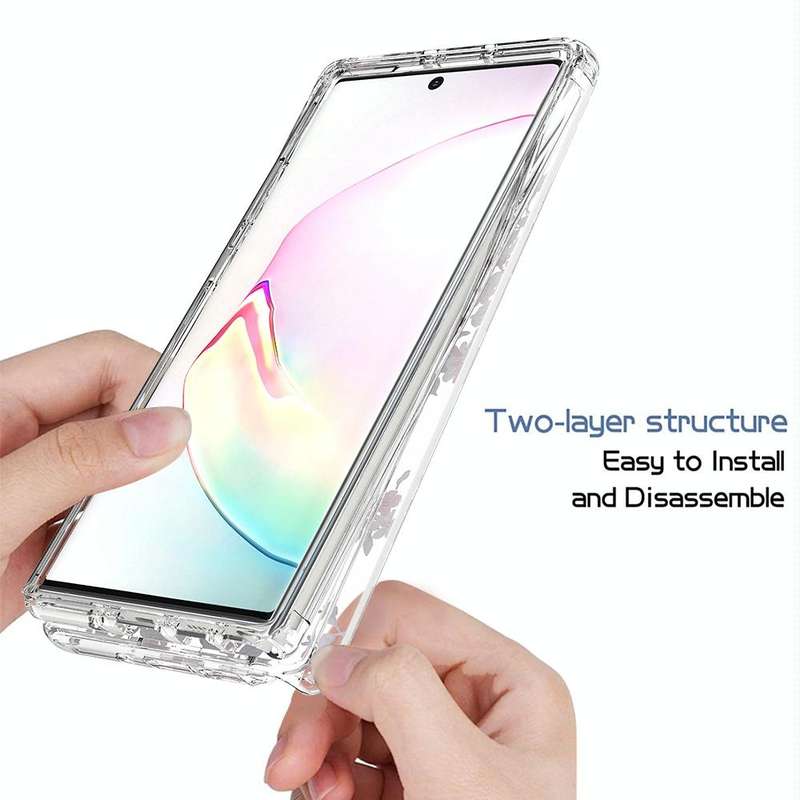 For Samsung Galaxy Note 10 2 in 1 High Transparent Painted Shockproof PC + TPU Protective Case(Rose)