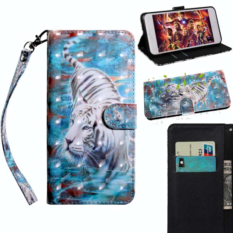 For Samsung Galaxy A23 5G 3D Painting Pattern Coloured Drawing Leather Phone Case(Tiger)