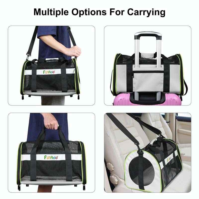 FUNADD Pet Travel Carrier Bag Shoulder Foldable Tote Bag(Grey)