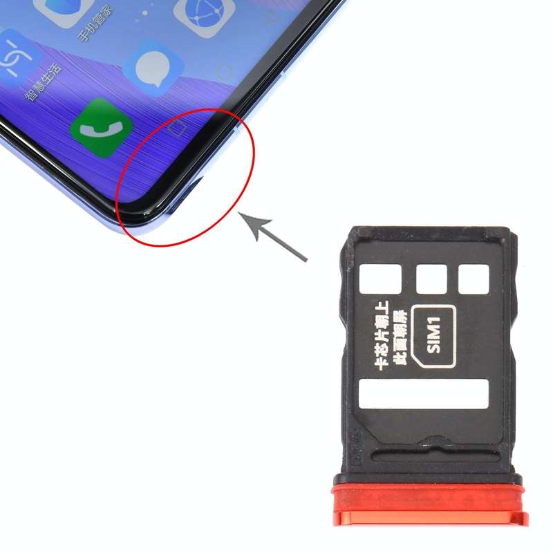 SIM Card Tray + SIM Card Tray for Huawei Nova 6 (Red)