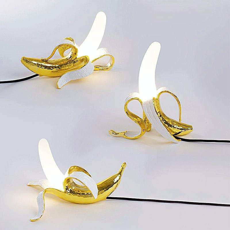 Banana Table Lamp Bedroom Decoration Lamp, Specification: EU Plug, Style:Prone Posture(Spray Paint)