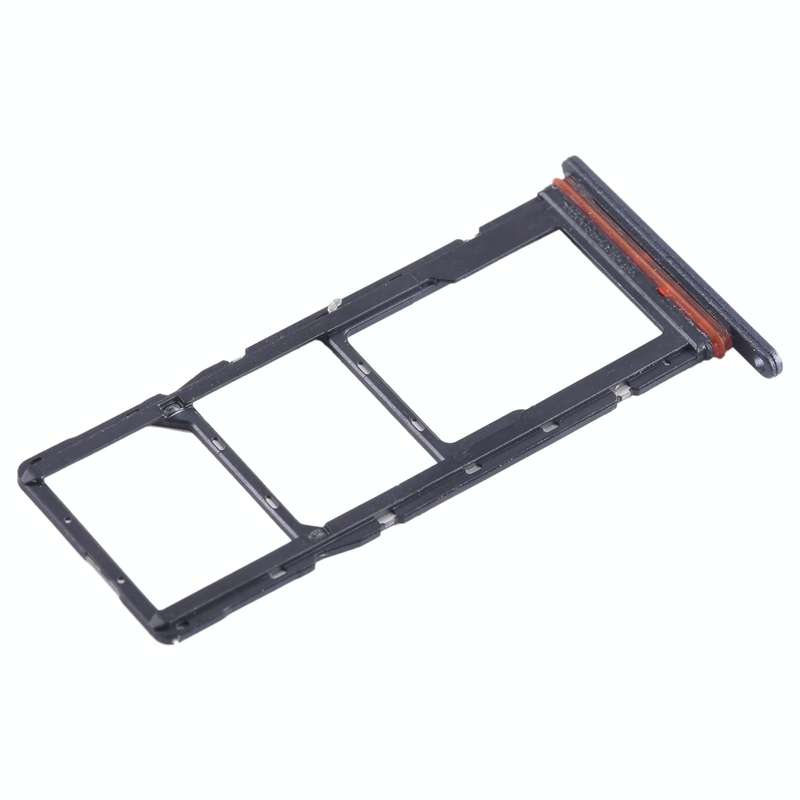 For Tecno Pop 7 BF6 SIM Card Tray + SIM Card Tray + Micro SD Card Tray (Black)