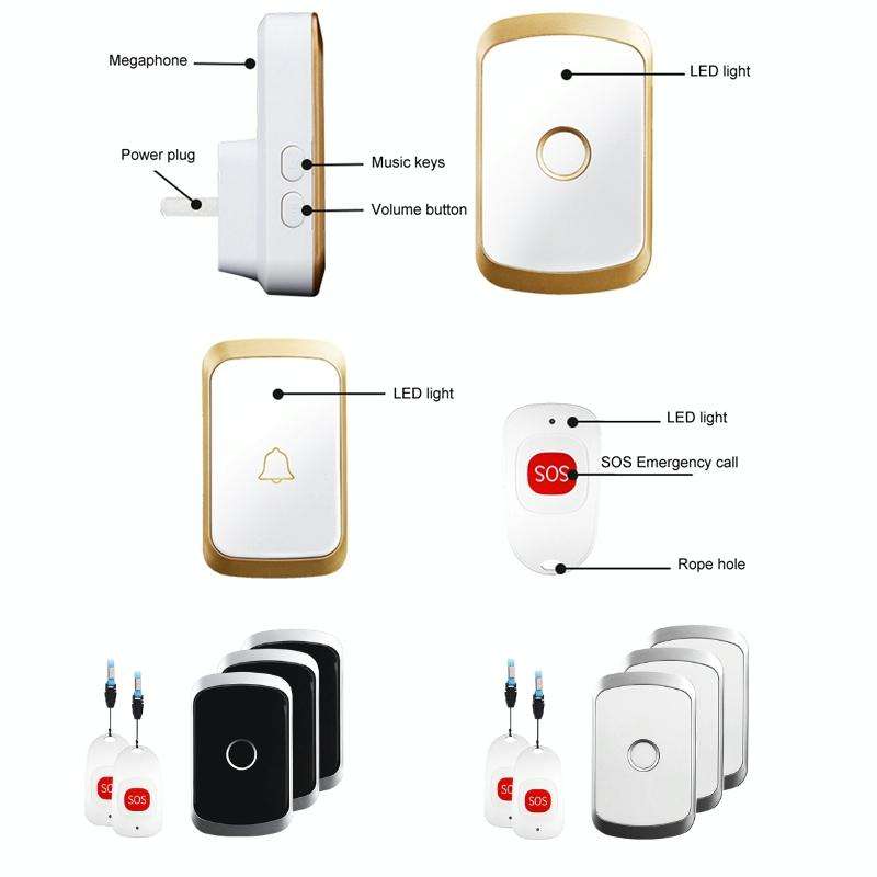 CACAZI C20 Two To Three Wireless Pager For The Elderly Home Care Waterproof Emergency Pager, EU P...